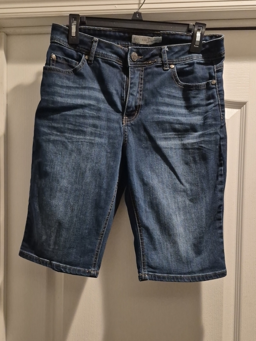 Dark Wash Denim Bermuda Shorts